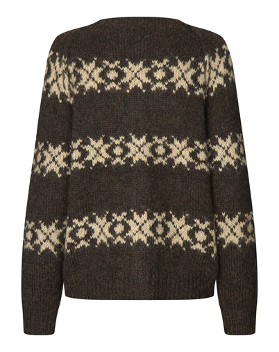 Lollys Laundry - PadovaLL Strik Cardigan - Dark Mokka 